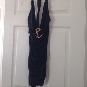 Symphony Black Dress with Gold Detail